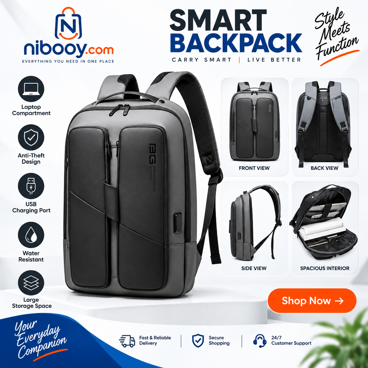 Smart Anti-Theft Laptop Backpack – Waterproof Travel & Business Bag