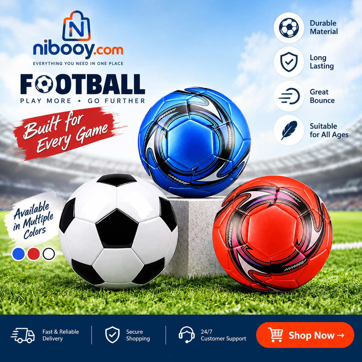 Premium Training Football – Durable Soccer Ball for Kids & Adults